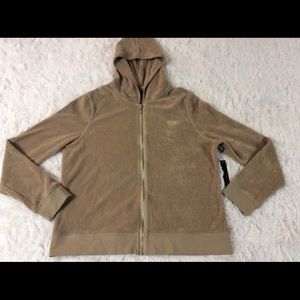 BCBG Max Azria Terry Hooded Track Jacket Size XL